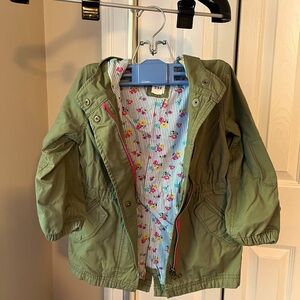 GAP Green Raincoat with Floral Lining